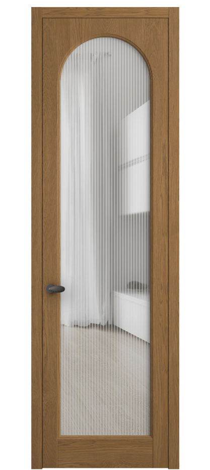 Межкомнатная дверь Палаццо 6804 Дуб пряный матовый Рифлёное стекло "Мору", триплекс Цена 156229 ₽ | Volhovec