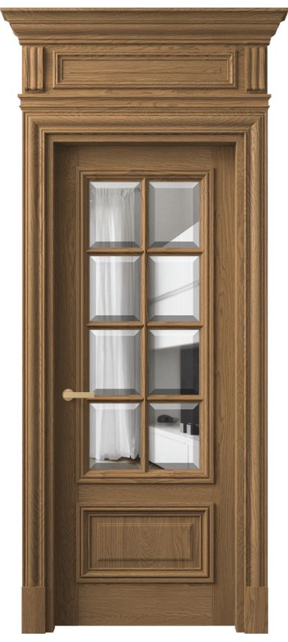 Межкомнатная дверь Антик 7316 Дуб мускатный матовый Прозрачное стекло с фацетом Цена 294149 ₽ | Volhovec