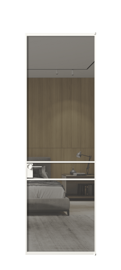 Алюминиевая дверь АЛПЛ040.02 Алюминий Белый Рефлективное серое стекло "Стопсол", калёное Цена 126530  | Volhovec