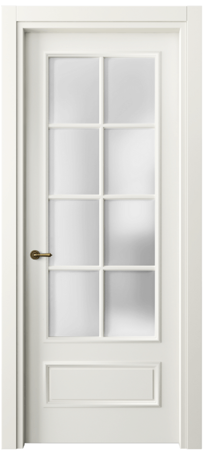 Межкомнатная дверь Париж 8112 Матовый жемчужный Сатинированное стекло Цена 76999 ₽| Volhovec