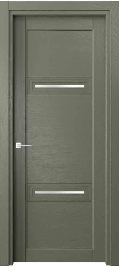 Межкомнатная дверь Эго 6113 Дуб оливковый тёмный Сатинированное стекло Цена 125299 ₽ | Volhovec