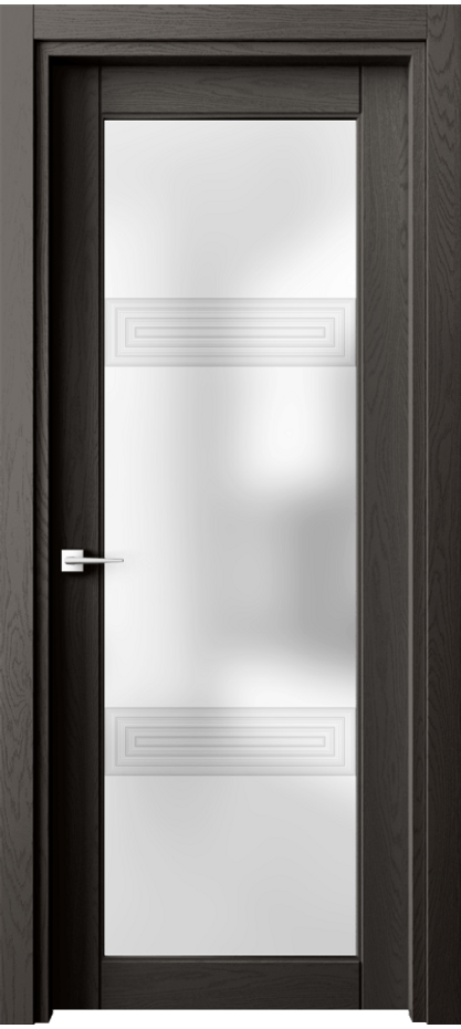 Межкомнатная дверь Эго 6112 Дуб антрацит Сатинированное стекло "3Д" Цена 121399 ₽ | Volhovec