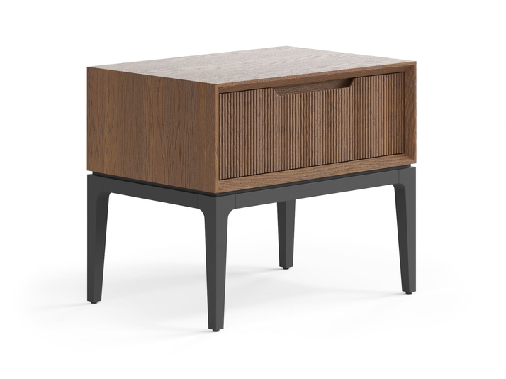 Мебель Тумба прикроватная Velvet 1 ящик. Цвет Дуб каштановый матовый. Материал Массив дуба матовый. Коллекция Тумба прикроватная Velvet 1 ящик. Картинка.