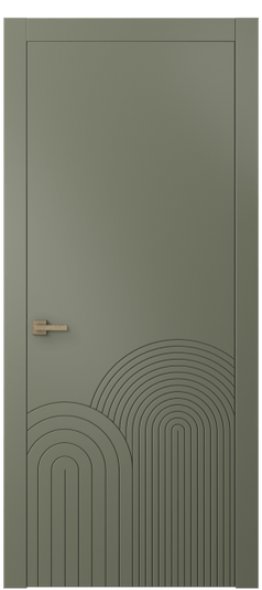 Дверь межкомнатная 8059 МОТ. Цвет Матовый оливковый тёмный. Материал Гладкая эмаль. Коллекция Линия. Картинка.
