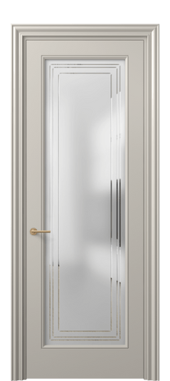 Дверь межкомнатная 8400 МСБЖ Сатин с гравировкой Mascot. Цвет Матовый светло-бежевый. Материал Гладкая эмаль. Коллекция Маскот. Картинка.