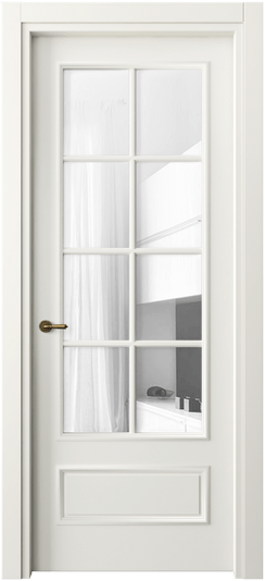 Межкомнатная дверь 8112 МЖМ Прозрачное стекло. Цвет Матовый жемчужный. Материал Гладкая эмаль. Коллекция Париж. Фото. Дверь межкомнатная 8112 МЖМ Прозрачное стекло. Цвет Матовый жемчужный. Материал Гладкая эмаль. Коллекция Париж. Картинка.