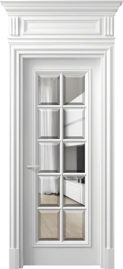 Дверь межкомнатная 7310 МБЛ ПРОЗ Ф. Цвет Матовый белоснежный. Материал Гладкая эмаль. Коллекция Антик. Картинка.