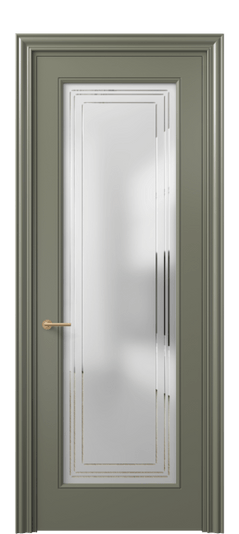 Дверь межкомнатная 8400 МОТ Сатин с гравировкой Mascot. Цвет Матовый оливковый тёмный. Материал Гладкая эмаль. Коллекция Маскот. Картинка.