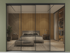 Перегородка Формато внутри проёма 4 створки с синхронным механизмом