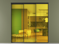 Перегородка Формато внутри проёма 3 створки с синхронным механизмом