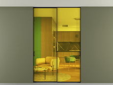 Перегородка Формато внутри проёма скрытое крепление в потолок 2 створки