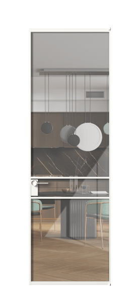 Дверь межкомнатная АЛПЛ040.02 БЕЛ Алюминий Белый Stopsol Clear прозрачное. Цвет Алюминий Белый. Материал Алюминий. Коллекция Формато. Картинка.