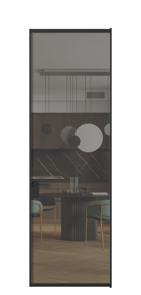 Межкомнатная дверь АЛПЛ040.01 Серый триплекс ЧЕР. Цвет Алюминий Черный. Материал Алюминий. Коллекция Формато. Фото. Дверь межкомнатная АЛПЛ040.01 Серый триплекс ЧЕР. Цвет Алюминий Черный. Материал Алюминий. Коллекция Формато. Картинка.